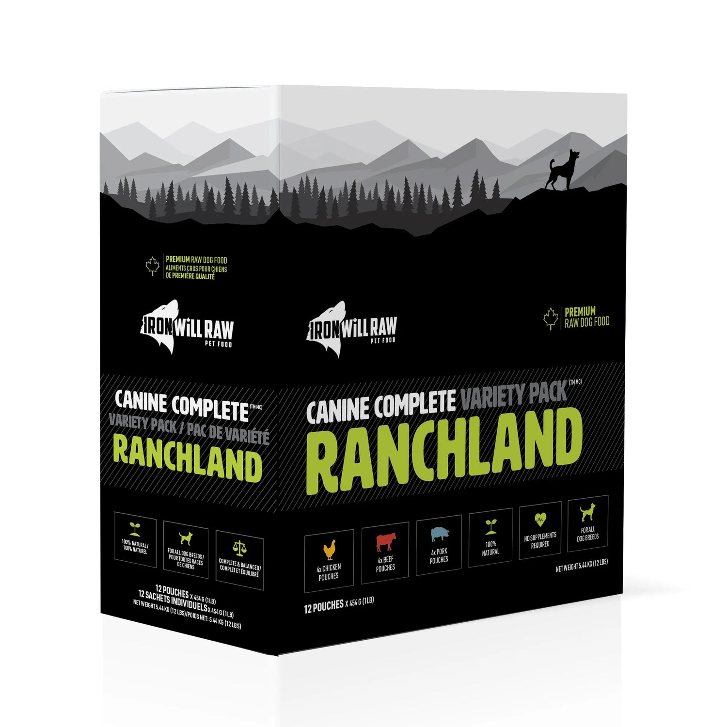 IRON WILL RAW - CANINE COMPLETE: RANCHLAND PACK 12lb