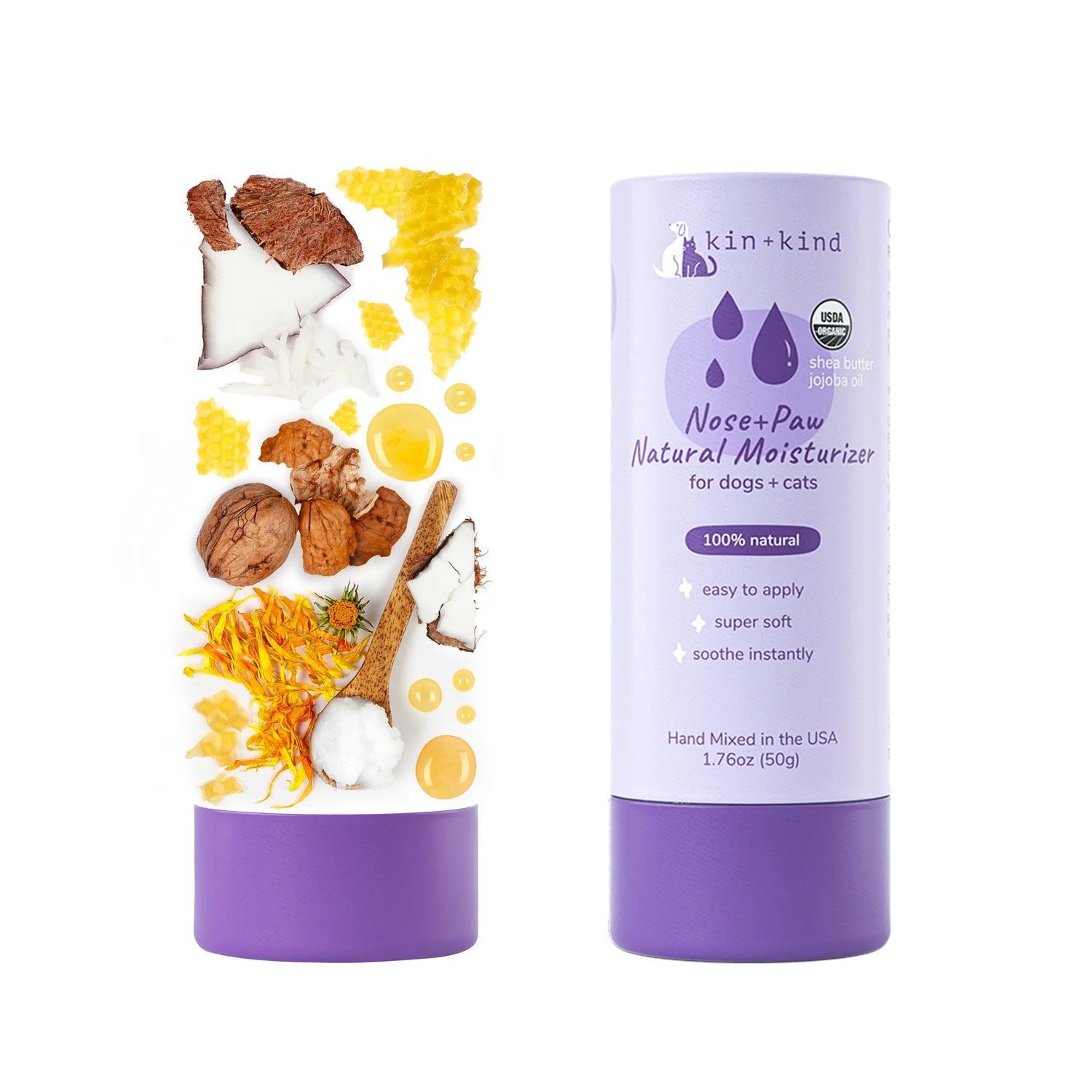 Kin + Kind - Organic Nose & Paw Moisturizer Stick for Dogs & Cats - Woofur Natural Pet Products