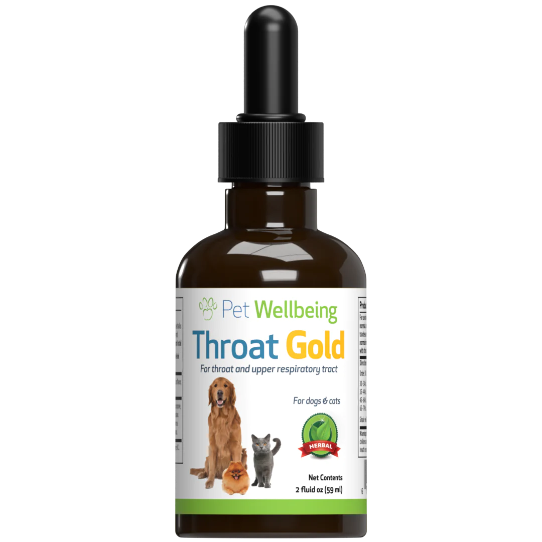 Pet Wellbeing - Throat Gold ( Soothes Throat Irritation in Dogs ) - 2oz