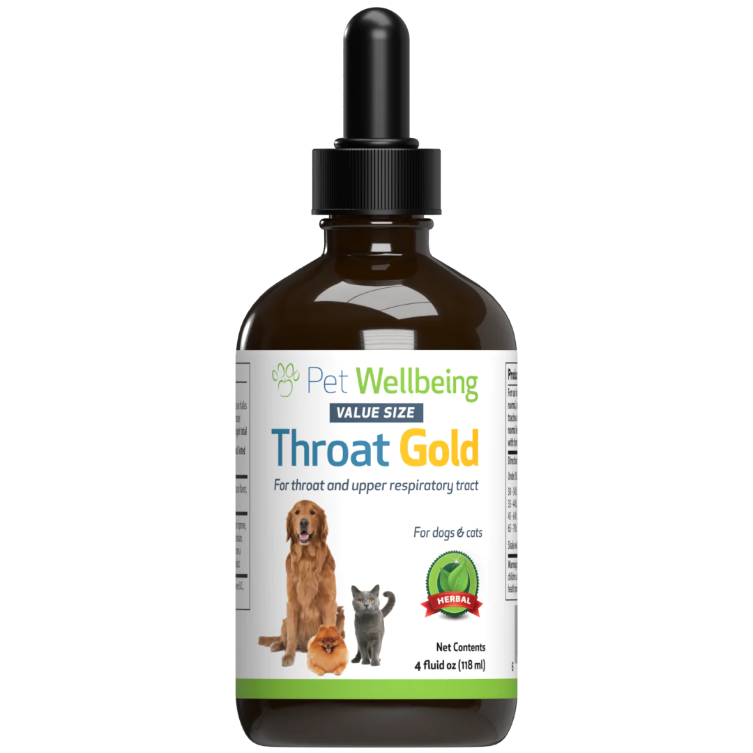 Pet Wellbeing - Throat Gold ( Soothes Throat Irritation in Dogs ) - 2oz