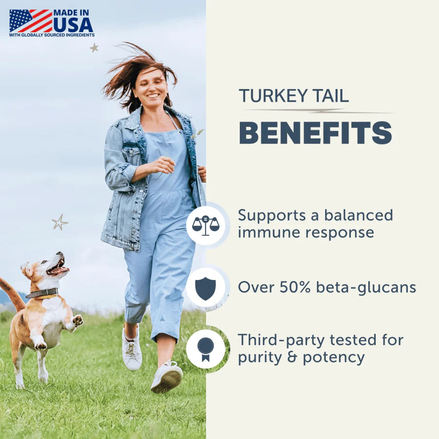 Four Leaf Rover -  Turkey Tail Mushrooms 50g - Woofur Natural Pet Products