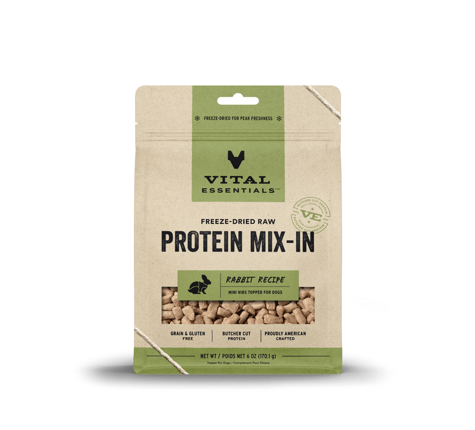 Vital Essentials - Protein Mix-In Mini Nibs Rabbit Topper for Dogs (6oz)