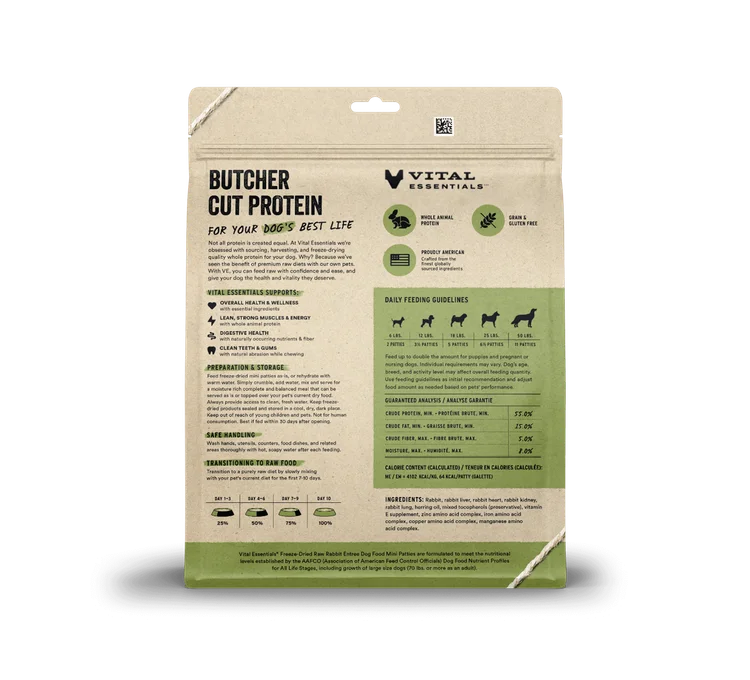 Vital Essentials - FDR Rabbit Entree - Woofur Natural Pet Products