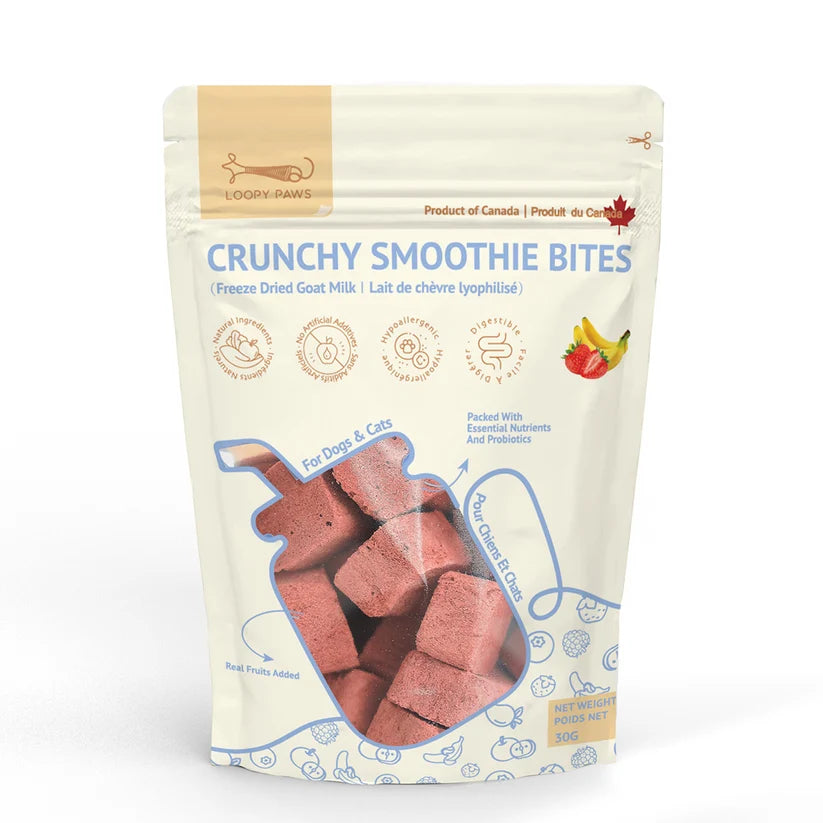 Loopy Paws - Crunchy Smoothie Bites - Strawberry & Banana