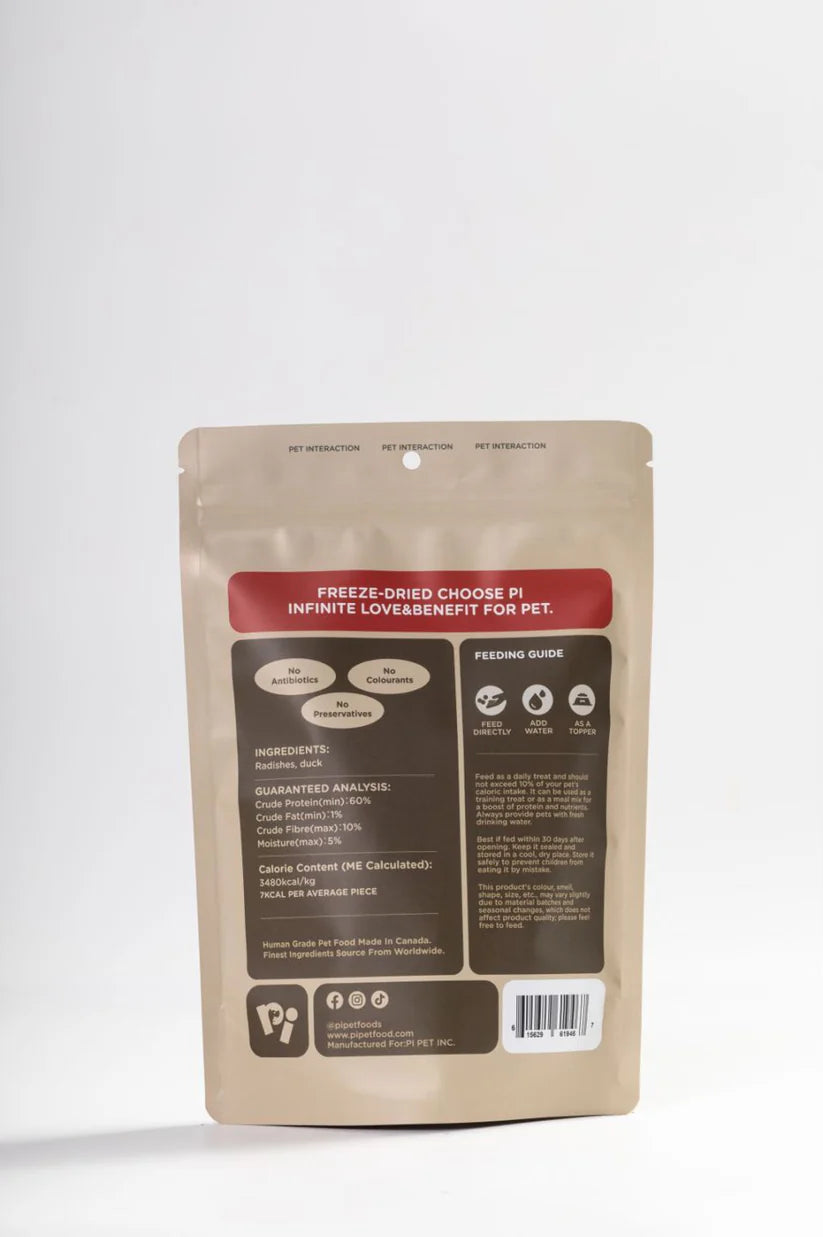 Pi Pet - Freeze-Dried Radish & Duck Twists - Woofur Natural Pet Products