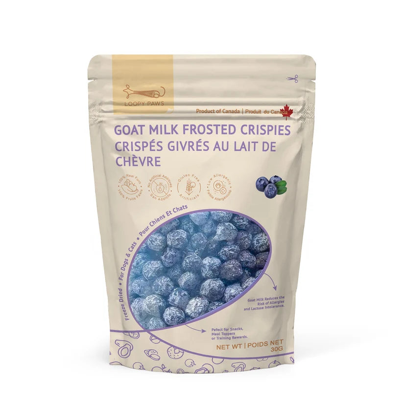 Loopy Paws - Goat Milk Frosted Crispies - Blueberry
