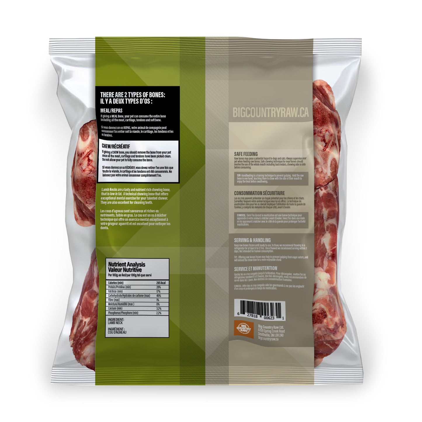 BCR - LAMB NECK RAW BONE - 2lb