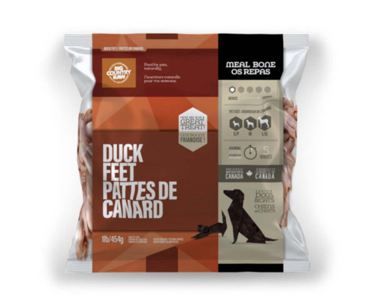 BCR - DUCK FEET RAW BONE - 1lbs - Woofur Natural Pet Products
