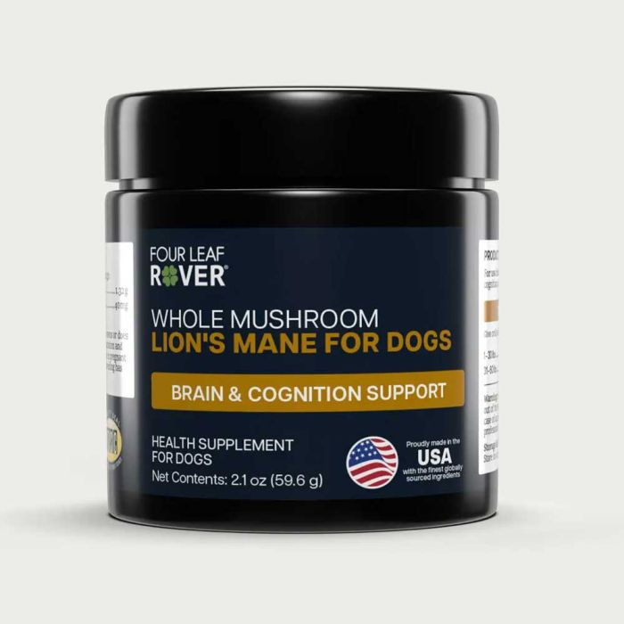 Four Leaf Rover - Lion's Mane Mushroom - Woofur Natural Pet Products