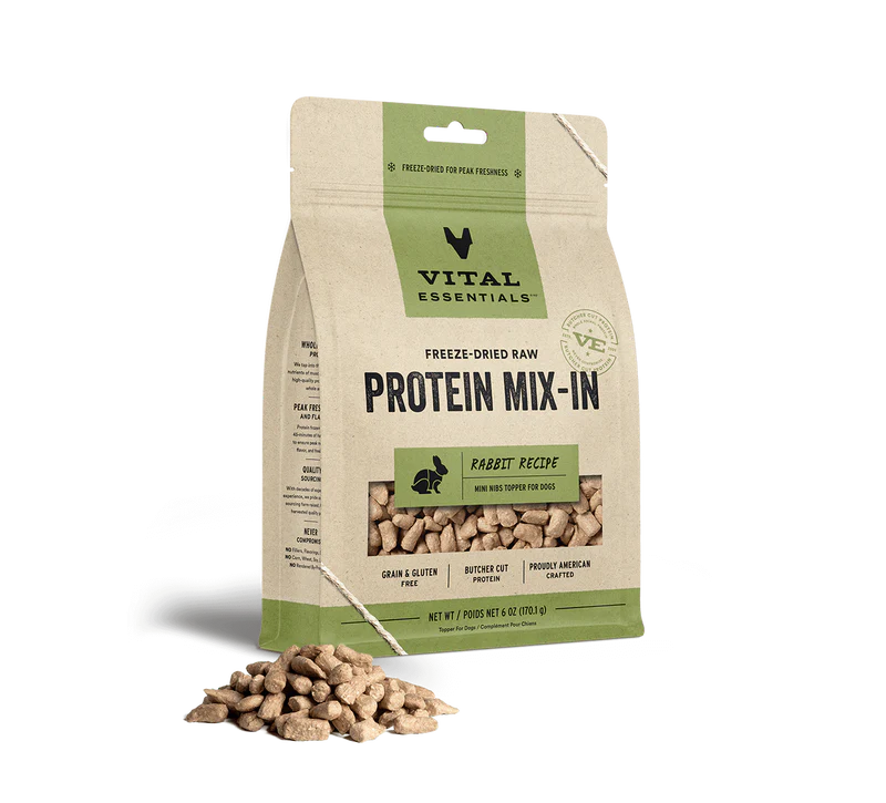 Vital Essentials - Protein Mix-In Mini Nibs Rabbit Topper for Dogs (6oz)