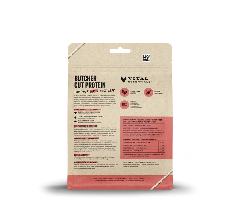 Vital Essentials - Protein Mix-In Mini Nibs Chicken Topper for Dogs (6oz)