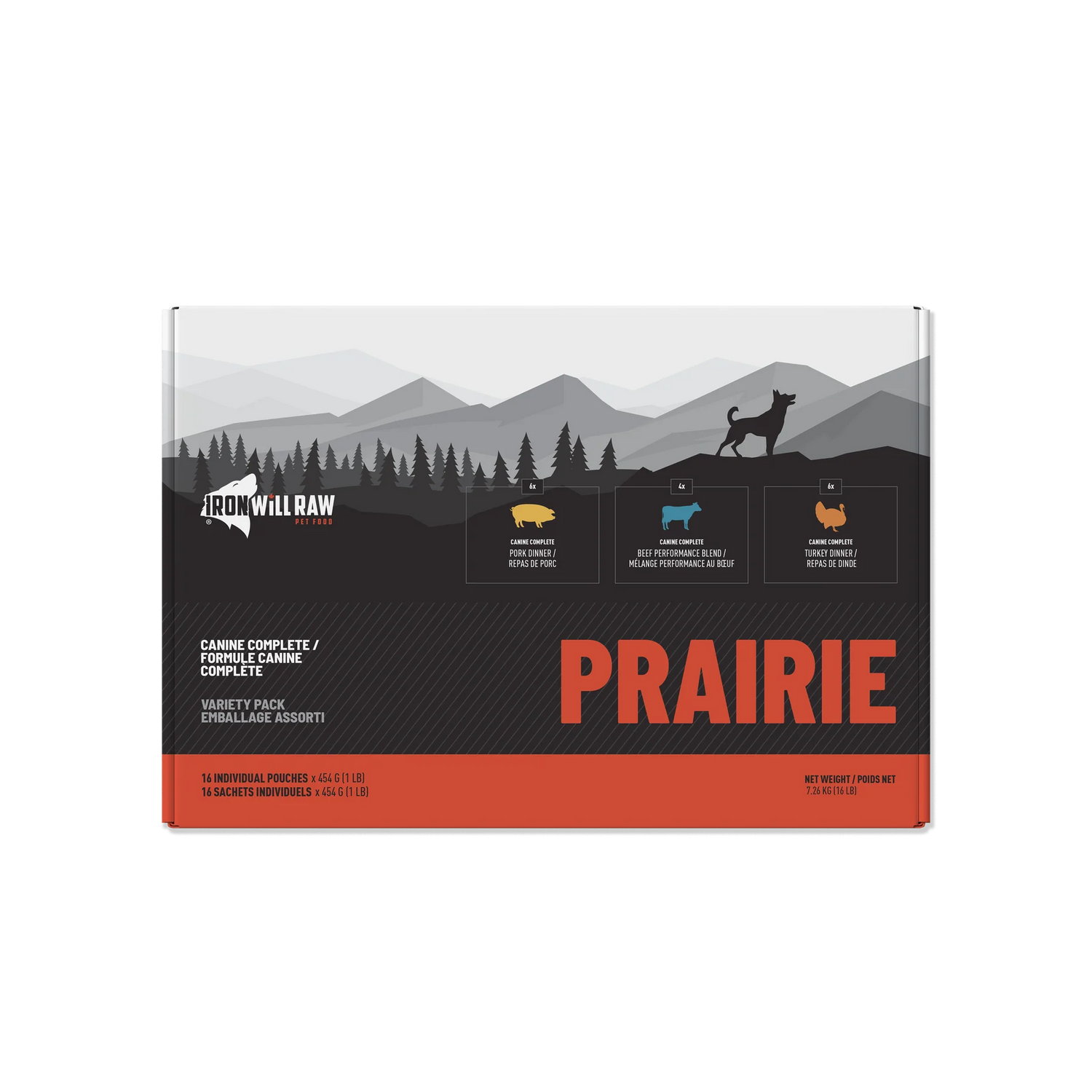 IRON WILL RAW - CANINE COMPLETE PRAIRIE 16lb