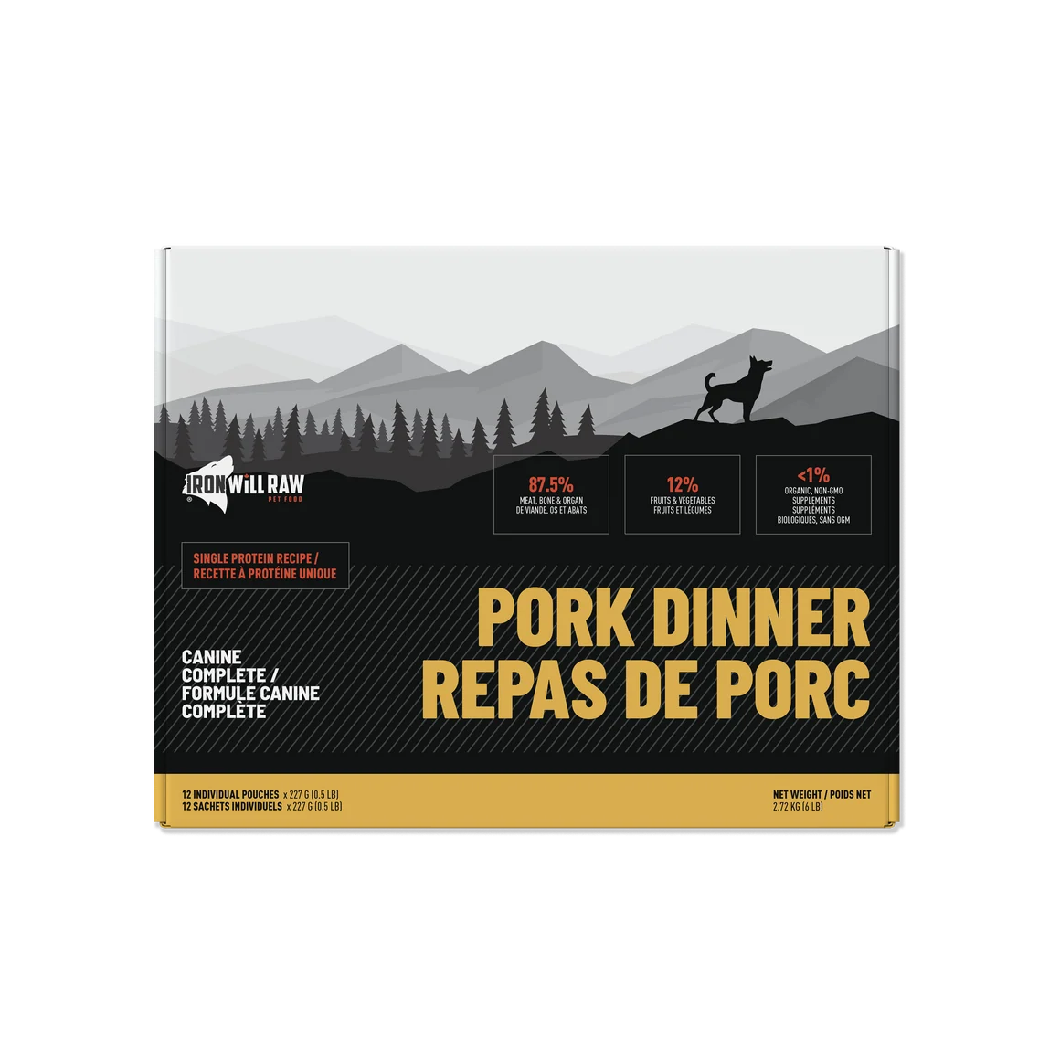 IRON WILL RAW - CANINE COMPLETE SINGLE PROTEIN PORK 6lb