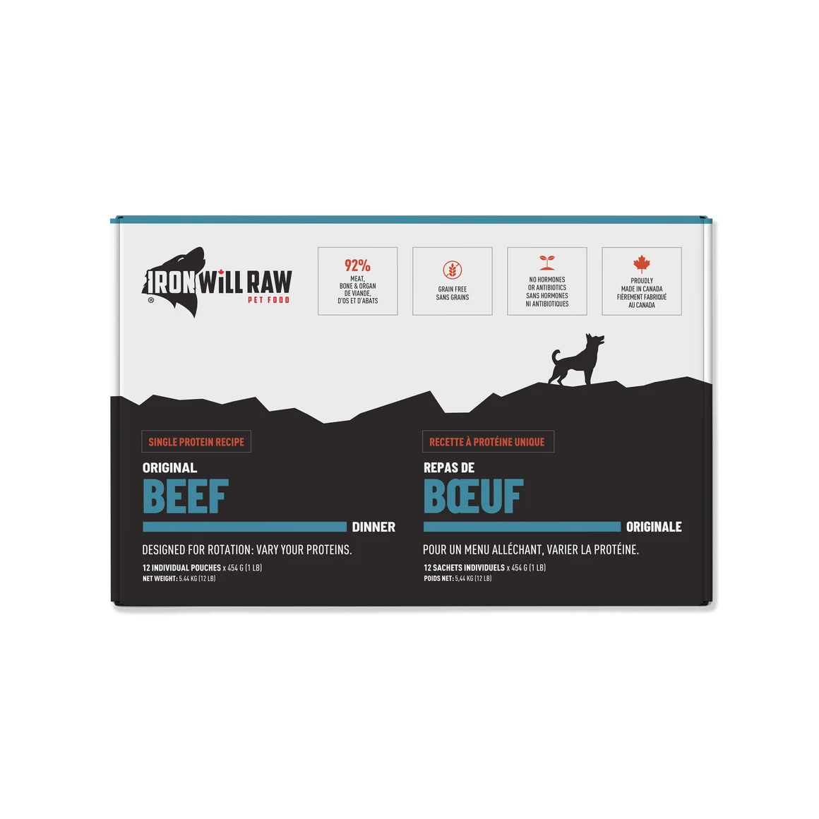 IRON WILL RAW - ORIGINAL DINNER BEEF 12lb