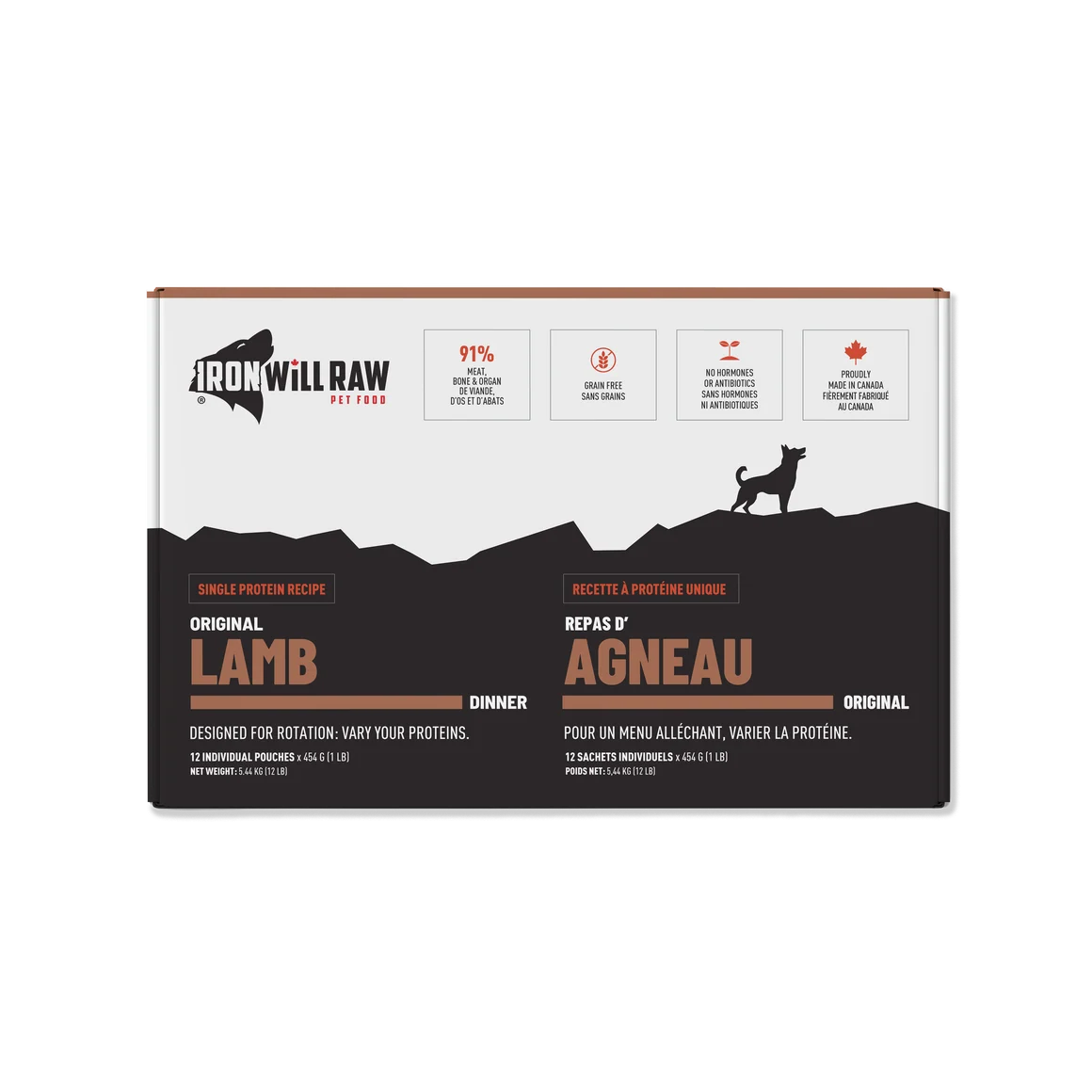 IRON WILL RAW - ORIGINAL DINNER LAMB 12lb