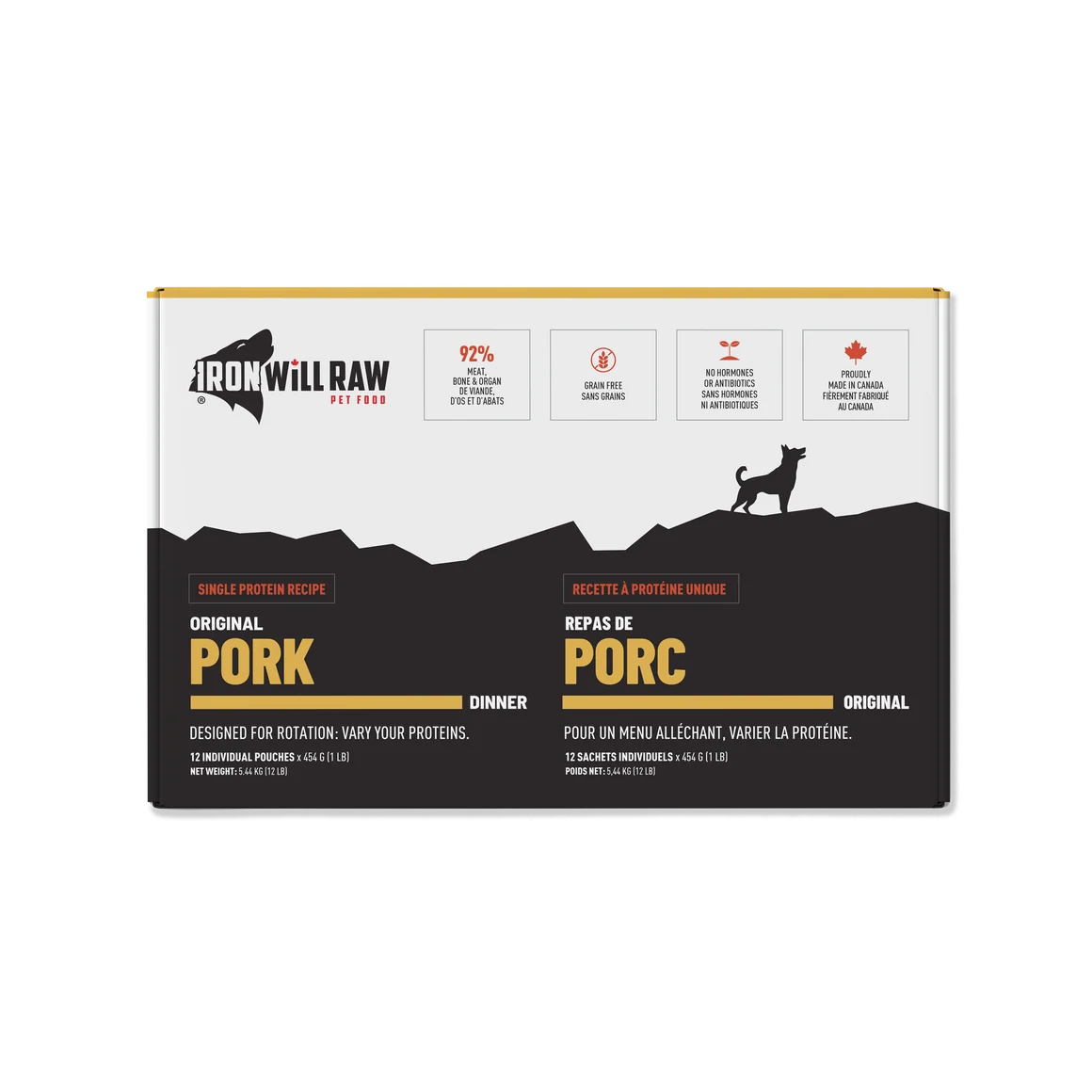 IRON WILL RAW - ORIGINAL DINNER PORK 12lb