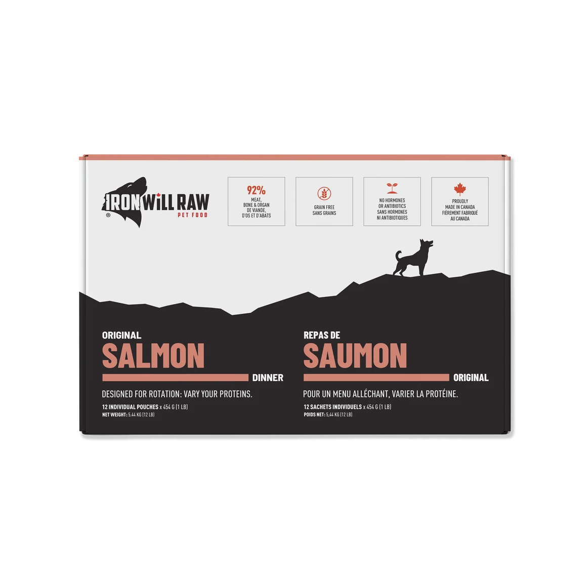 IRON WILL RAW - ORIGINAL DINNER SALMON 12lb