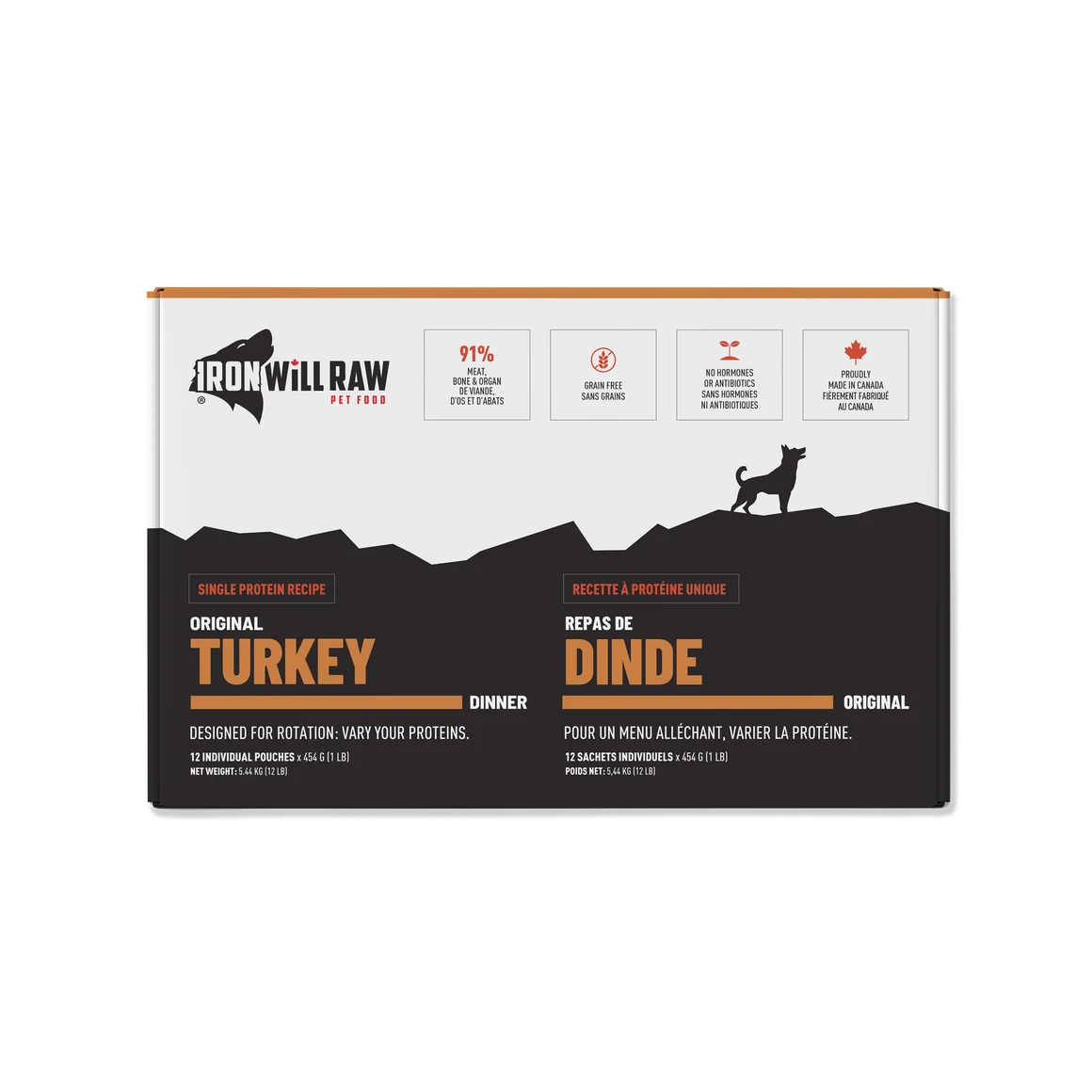 IRON WILL RAW - ORIGINAL DINNER TURKEY 12lb