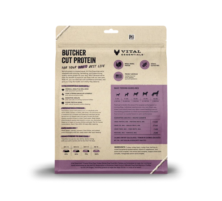 Vital Essentials - FDR Turkey Entree - Woofur Natural Pet Products