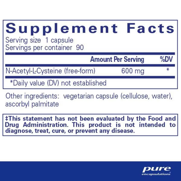 Pure Encapsulations -  NAC (n-acetyl-l-cysteine) 600 mg