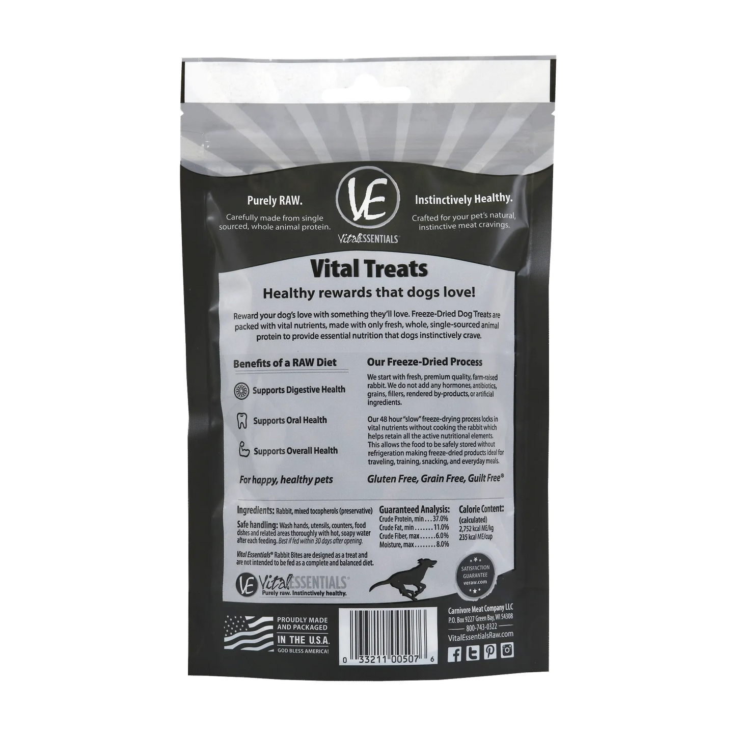 Vital Essential - Rabbit Bites Freeze-Dried Treats 2oz.