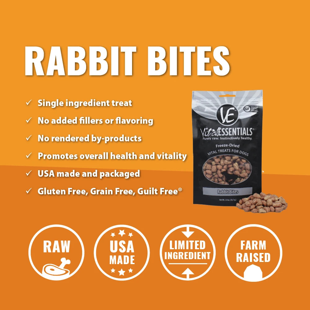 Vital Essential - Rabbit Bites Freeze-Dried Treats 2oz.