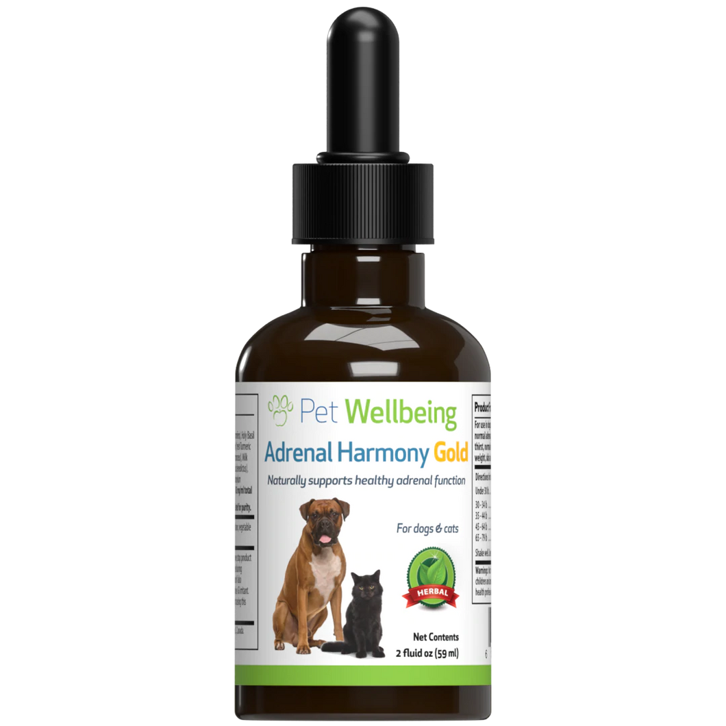 Pet Wellbeing - Adrenal Harmony Gold - for Dog Cushing's | 2oz.