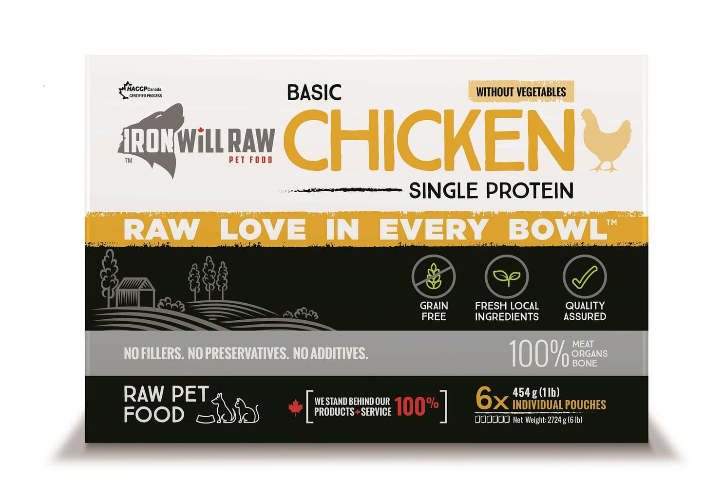 IRON WILL RAW - BASIC CHICKEN - 6LB - Woofur Natural Pet Products