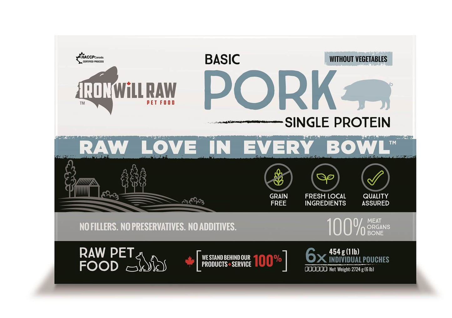 IRON WILL RAW - BASIC PORK - 6LB - Woofur Natural Pet Products