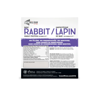 IRON WILL RAW - BASIC RABBIT 6LB