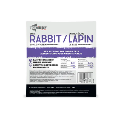 IRON WILL RAW - BASIC RABBIT 6LB