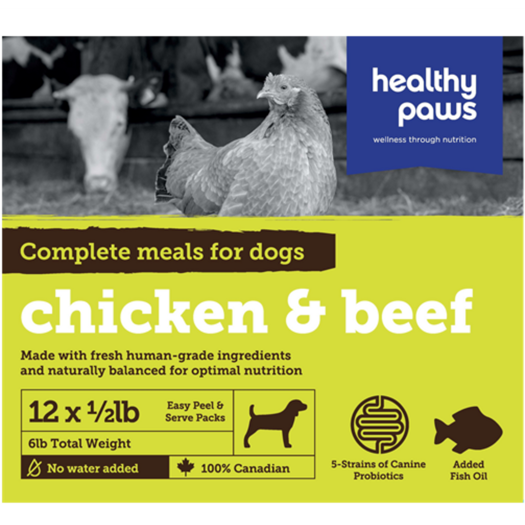 Healthy Paws Variety - Beef, Chicken (12x1/2lb)