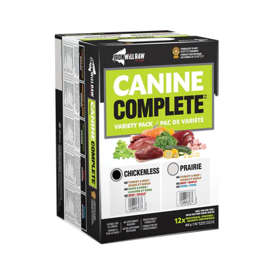 IRON WILL RAW - CANINE COMPLETE: CHICKENLESS VARIETY PACK 12lb