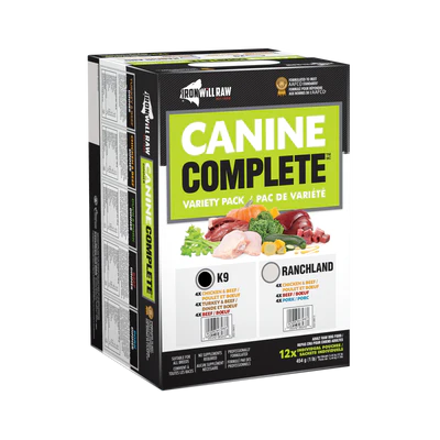 IRON WILL RAW - CANINE COMPLETE: K9 VARIETY PACK 12lb