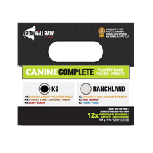 Load image into Gallery viewer, IRON WILL RAW - CANINE COMPLETE: K9 VARIETY PACK 12lb