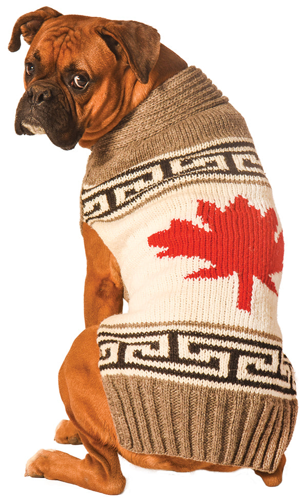 Chilly Dog - Grey Canadian Maple Leaf Dog Sweater