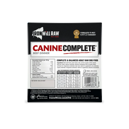 IRON WILL RAW - CANINE COMPLETE: BEEF DINNER