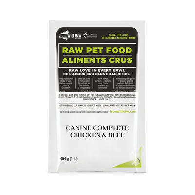 IRON WILL RAW - CANINE COMPLETE: CHICKEN & BEEF DINNER
