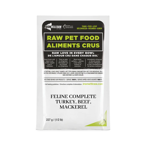 IRON WILL RAW - FELINE COMPLETE: TURKEY, BEEF & MACKEREL DINNER