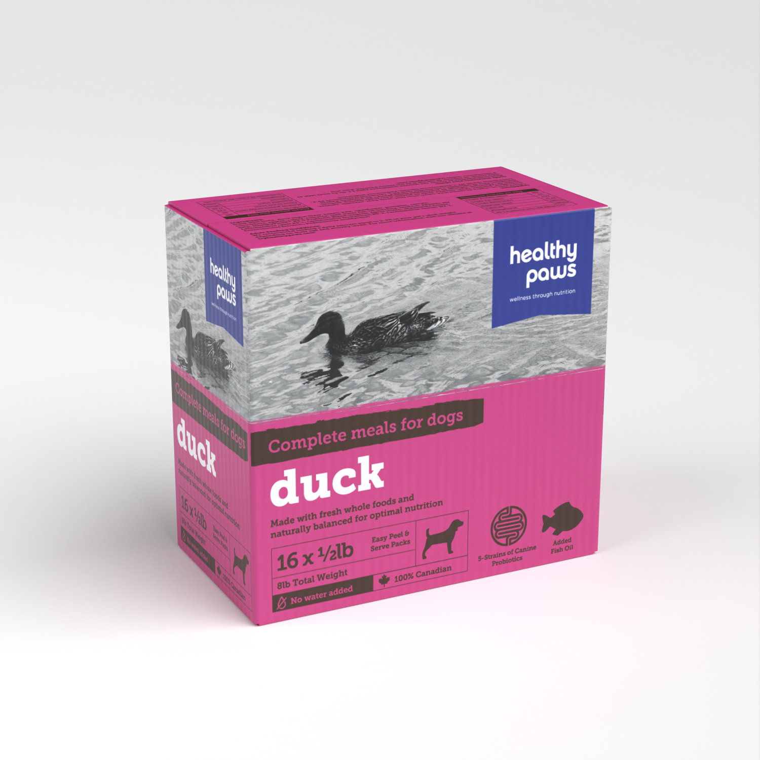 Healthy Paws Complete - Duck Dinner 8lbs (16 x 1/2lb)