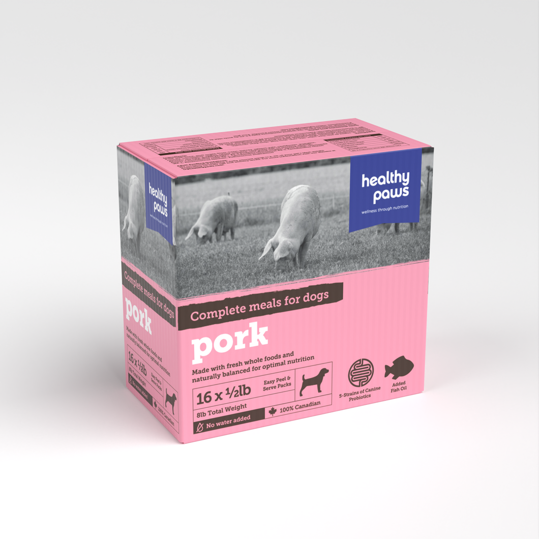 Healthy Paws Complete - Pork Dinner 8lbs (16 x 1/2lb)