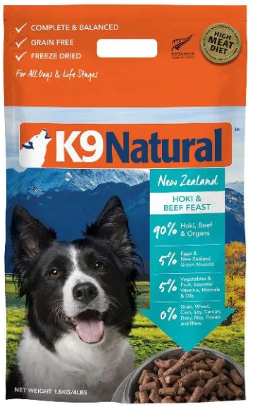 K9 NATURAL FD FOOD - HOKI & BEEF FEAST