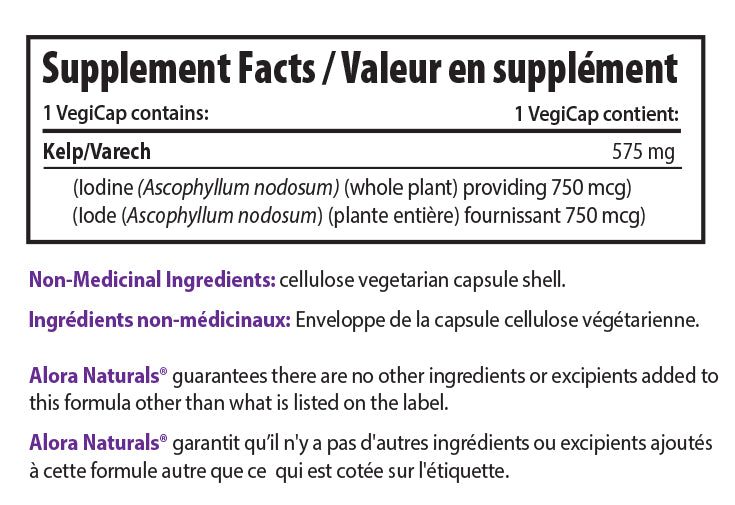 Alora Naturals Kelp - 575mg (100 VegiCaps)