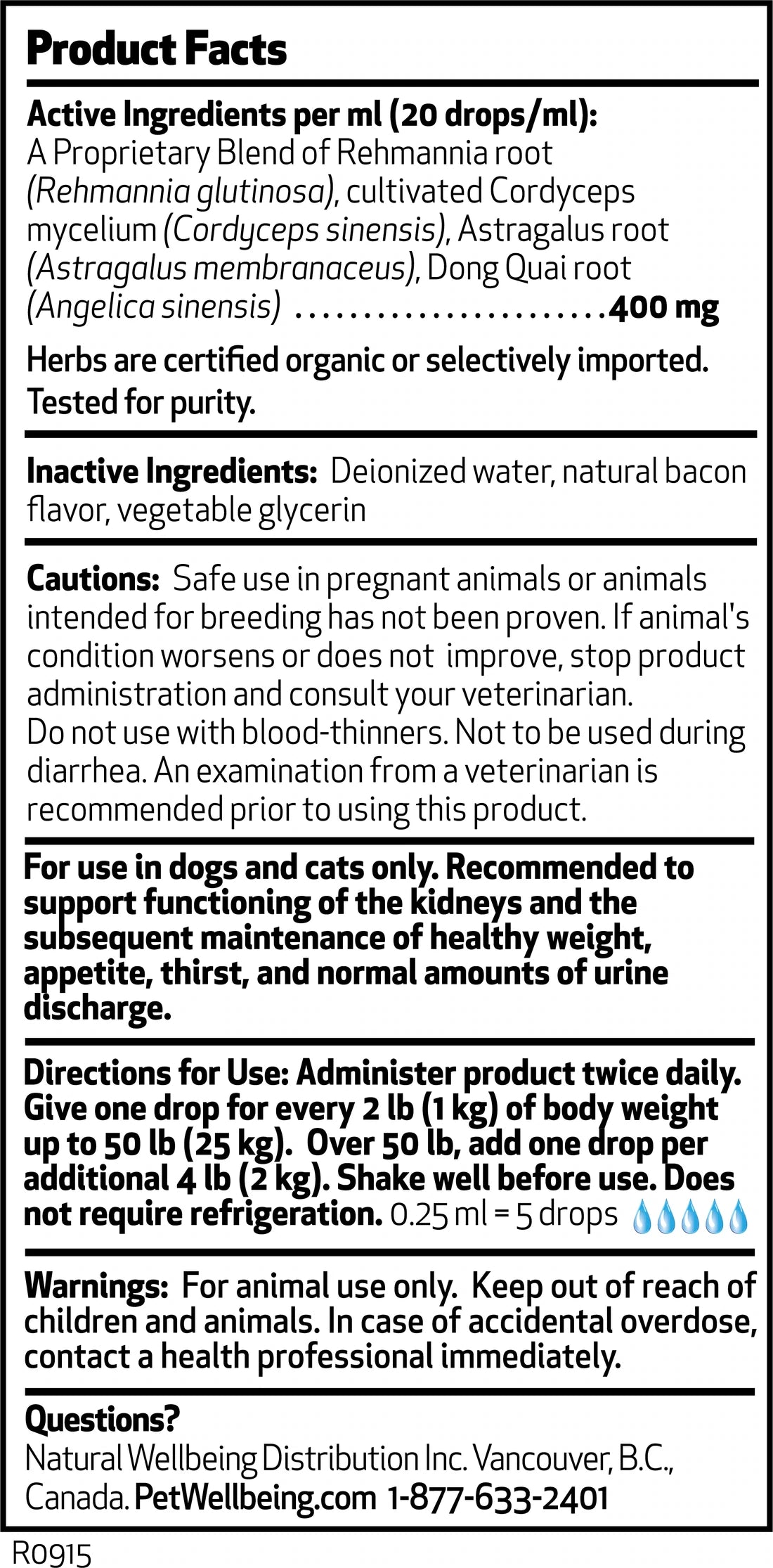 Pet Wellbeing - Kidney Support Gold (Dogs)