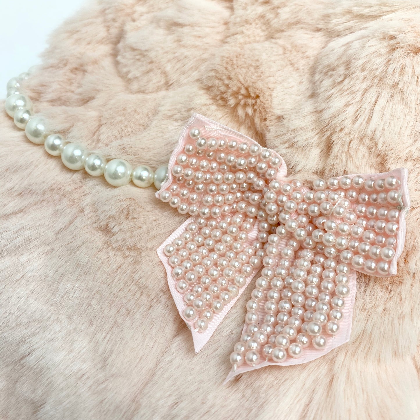 LWD - Pink Fur Jacket with Pearls