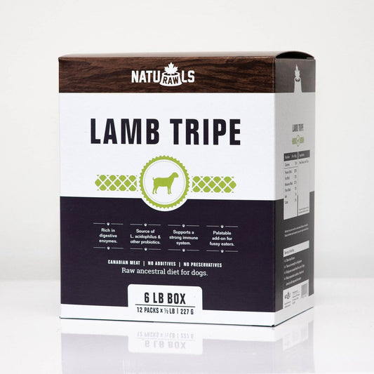 NATURAWLS - LAMB TRIPE - 1/2lbs - Woofur Natural Pet Products