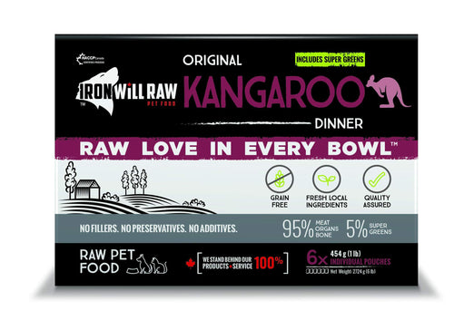 IRON WILL RAW - ORIGINAL KANGAROO - 6LB - Woofur Natural Pet Products