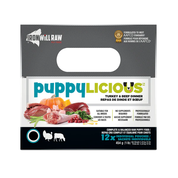 IRON WILL RAW - PUPPYLICIOUS TURKEY & BEEF