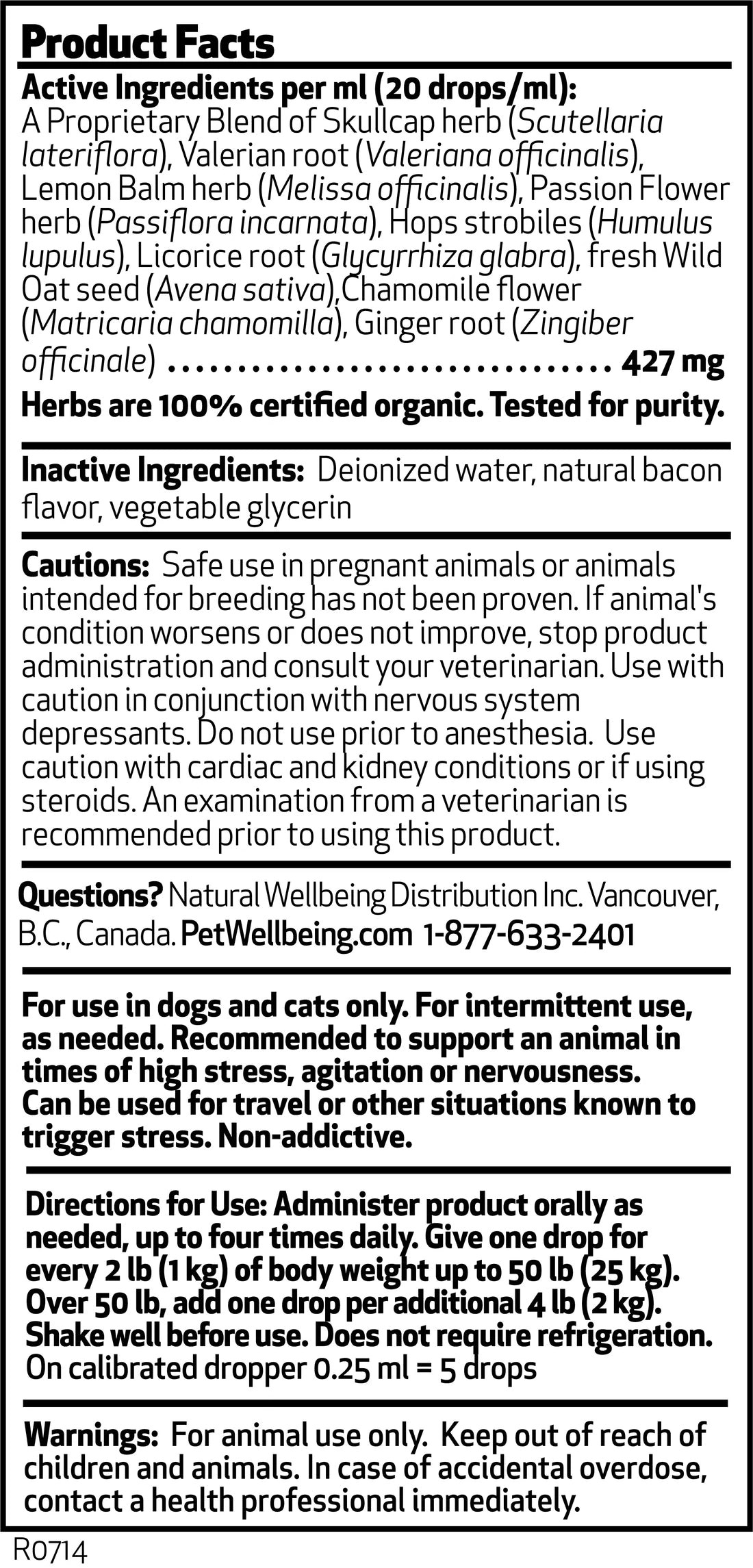Pet Wellbeing - Stress Gold (Dogs) - 2oz.