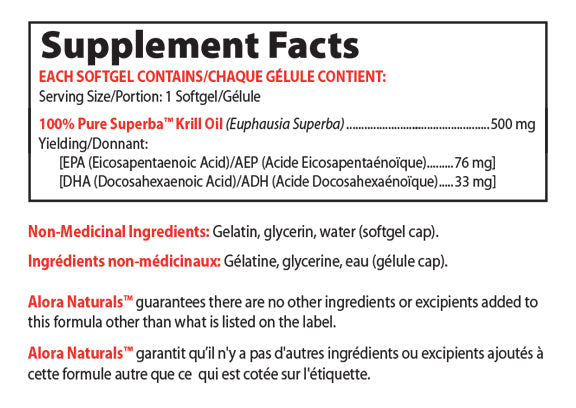 Alora Naturals Superba Krill Oil - 500mg (60 Softgels)